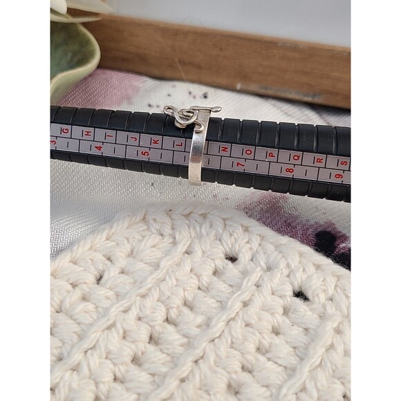 Sterling Silver Musical Note Ring Size 6 Treble Clef Band Handmade Music Jewelry - Picture 5 of 5